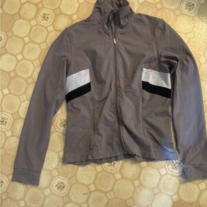 Victoria's Secret Darker gray  with black and white stripe Active Jacket